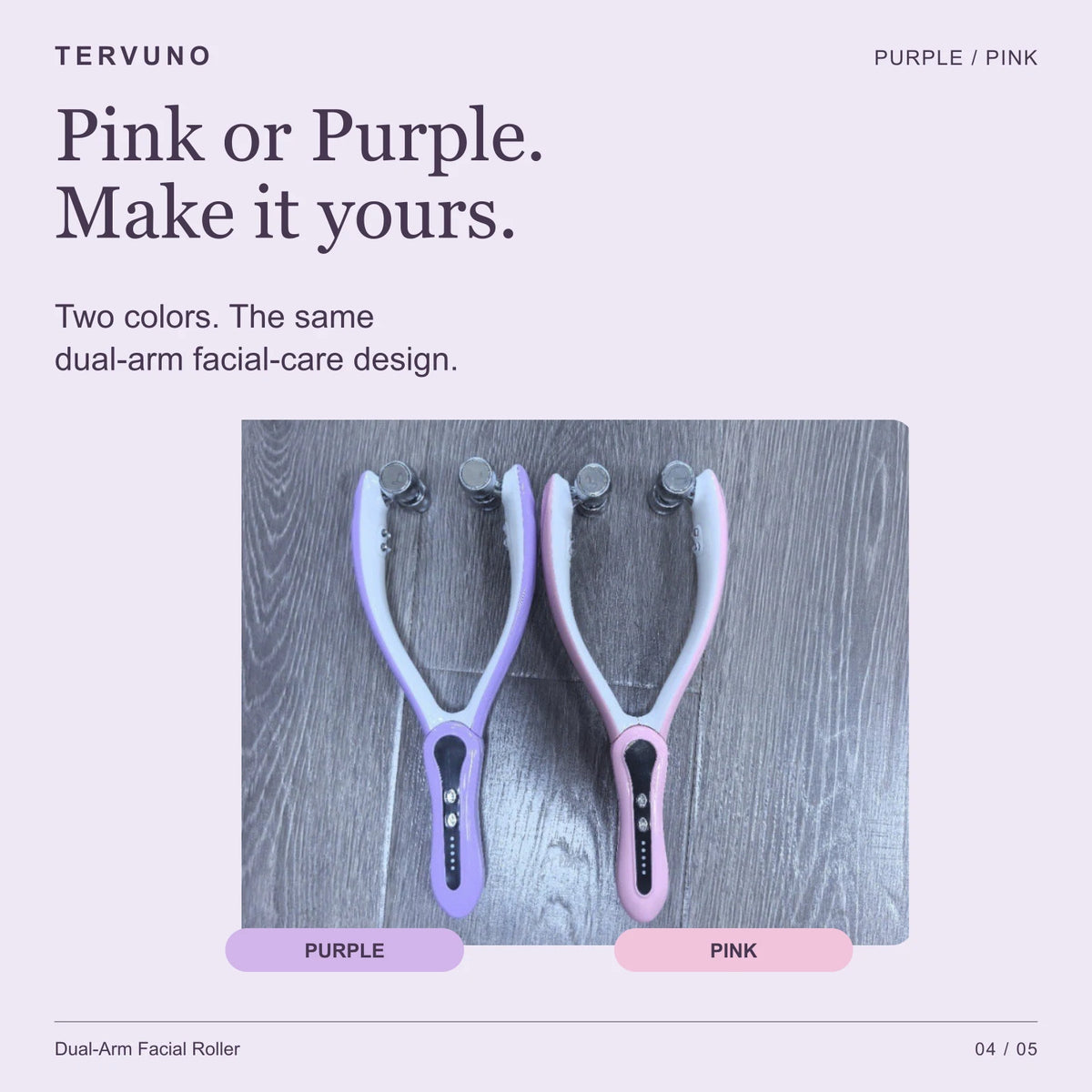 Facial roller in Purple and Pink side by side